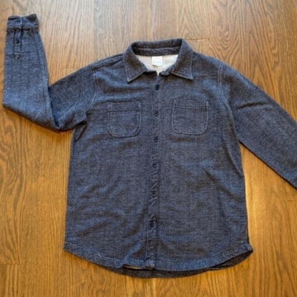Hannah Anderson Size 12 Blue Button Up Shirt navy blue nautical coastal - Picture 1 of 8